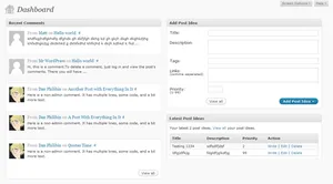 Post Idea+ widgets on the dashboard. Post Ideas+ dashboard widgets