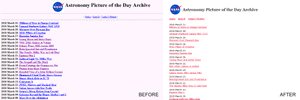 Nasa picture archive, before and after.