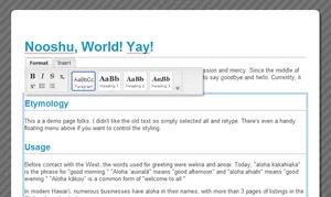 Quickly and easily edit the demo webpage. An example of Aloha Editor in action