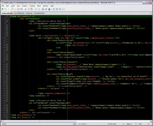 Komodo Edit Interface: simple but functional. The Komodo Edit interface