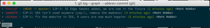 Sample git log including Atlassian ticket references.