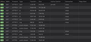 The DevTools network tab allows you to add new columns that display response headers.