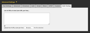 The bulk testing tab is now visible in the UI when appending ?bulk=1.