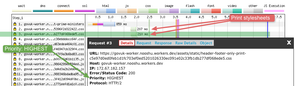 In this waterfall we have preloaded the print CSS and it can be seen at requests 1 and 2.