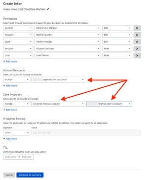 The template page can be left as default, apart from the zone resources and account resources dropdowns which need to be populated.