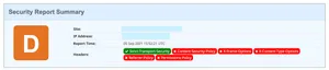 Security score came out as a D when automatically scanned.