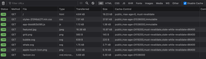 Headers from the origin once modified.
