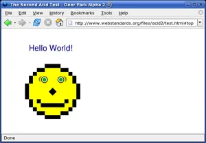 Image of a browser window it the face finally looking like the reference image shown on the test site.