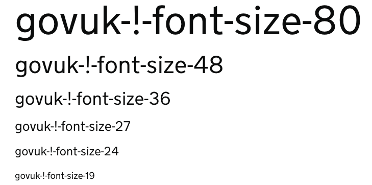 New Transport font sizes in the Design System.