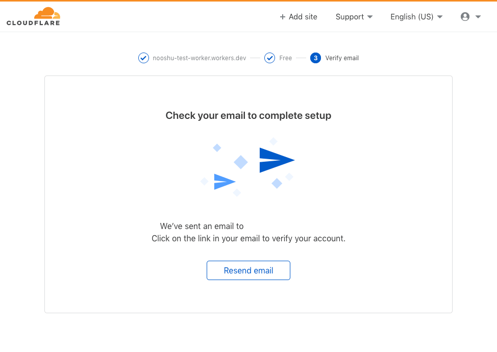 Verify your email account to complete signup.