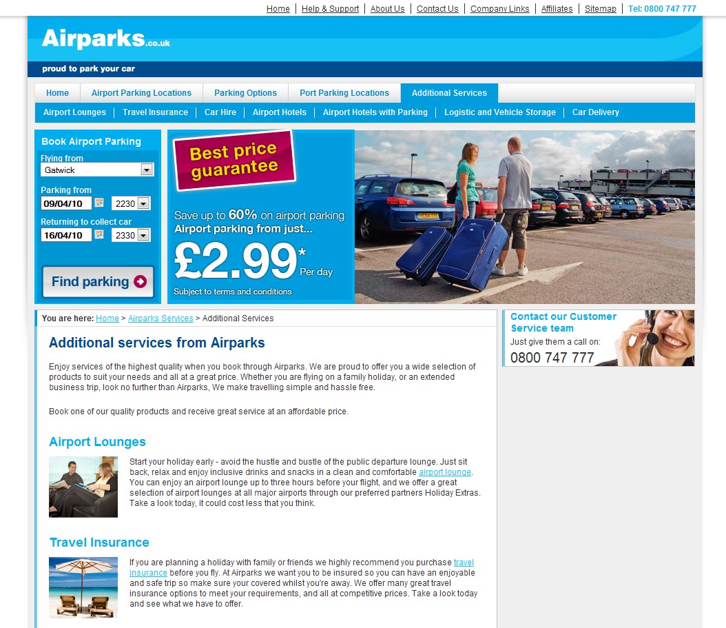 Airparks sample airport services image.