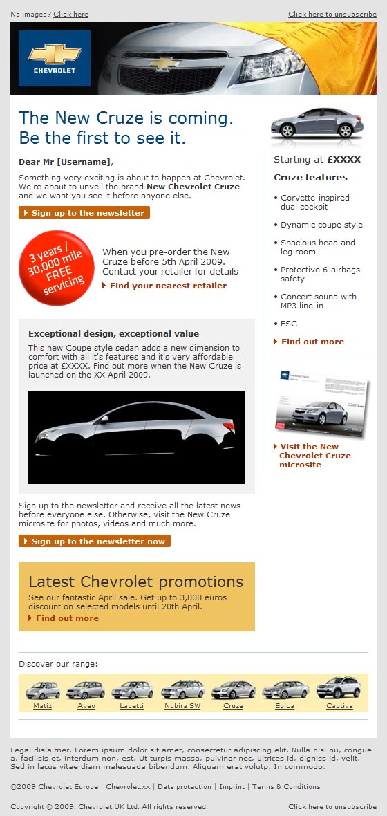 Chevrolet email version 2.