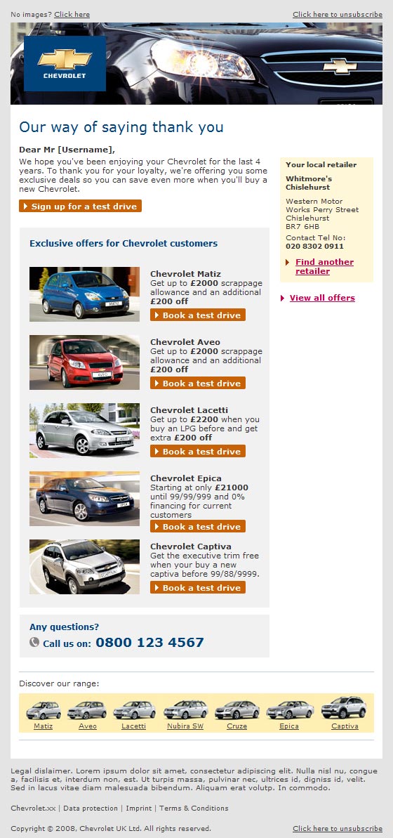 Chevrolet email version 3.