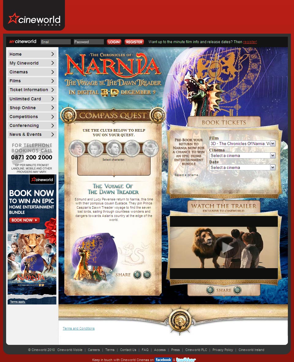Cineworld Narnia promotion page 2.