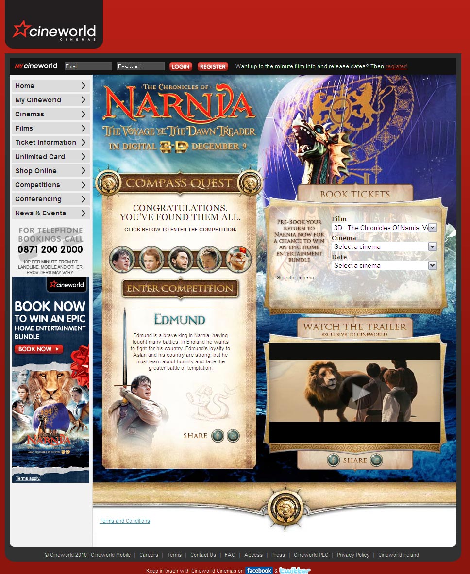 Cineworld Narnia promotion page 4.