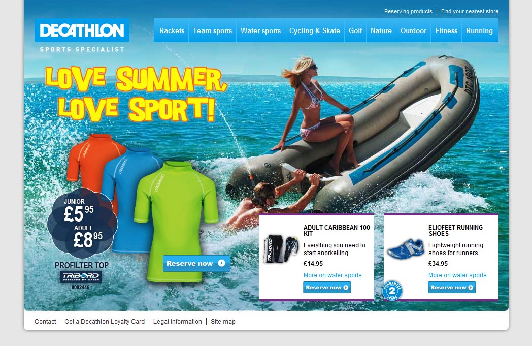 Decathlon microsite homepage image.