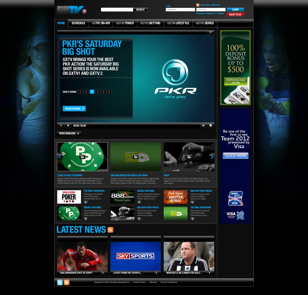 Gambling Exclusive homepage image.