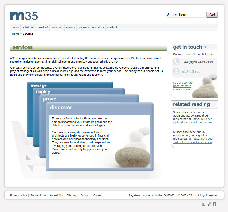 M35 services page image.