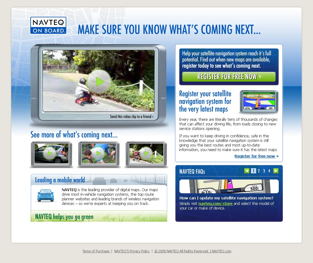 NAVTEQ registration page image.