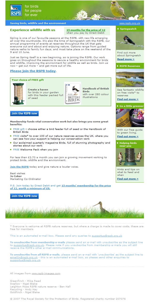 RSPB email template 3.