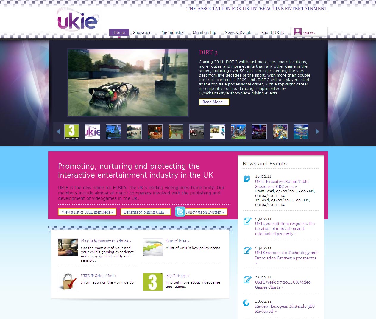 UKIE homepage.