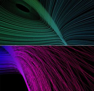 Example of my Lorenz attractor demo in action Caption: Adjust the demo variables to see how the Lorenz butterfly changes.