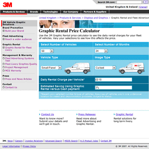Initial price calculator page.