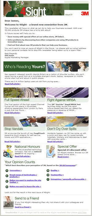 3M 4sight HTML email template.