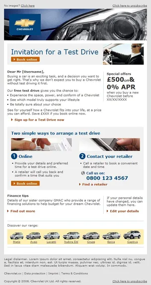 Chevrolet email version 1.