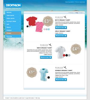 Decathlon microsite fitness category.