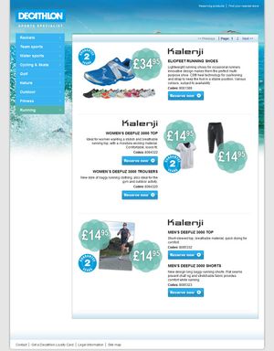 Decathlon microsite running category.