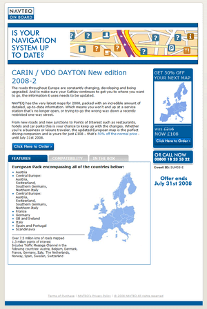NAVTEQ landing page Carin.
