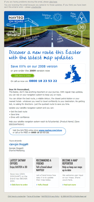 NAVTEQ email template 3.
