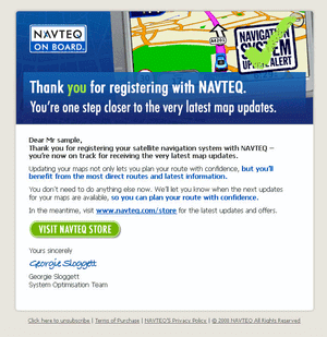 NAVTEQ registration email template.