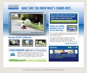 NAVTEQ registration page.