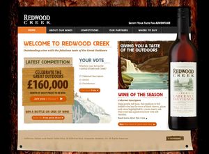 Redwood Creek wine homepage.