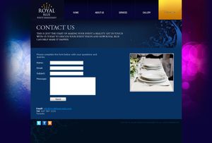 Royal Blue contact page.